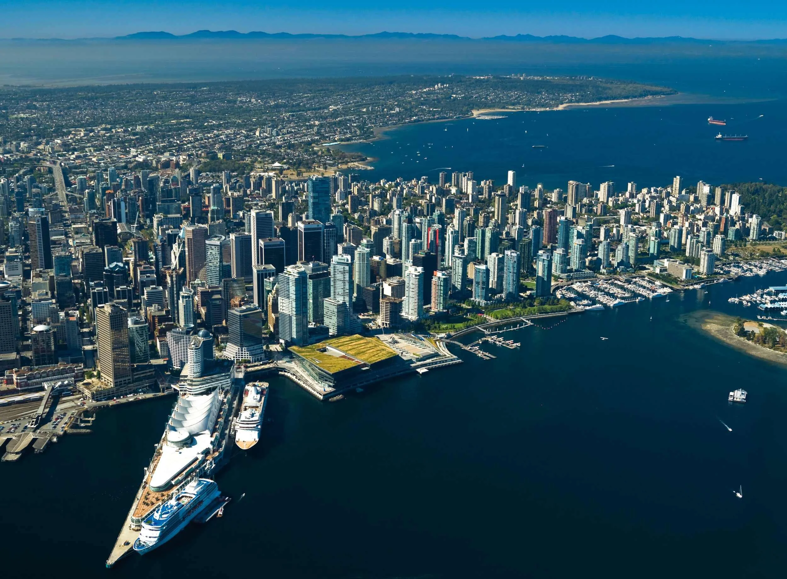 Vancouver Convention Center Expansion Project aerial view of the cityscape 