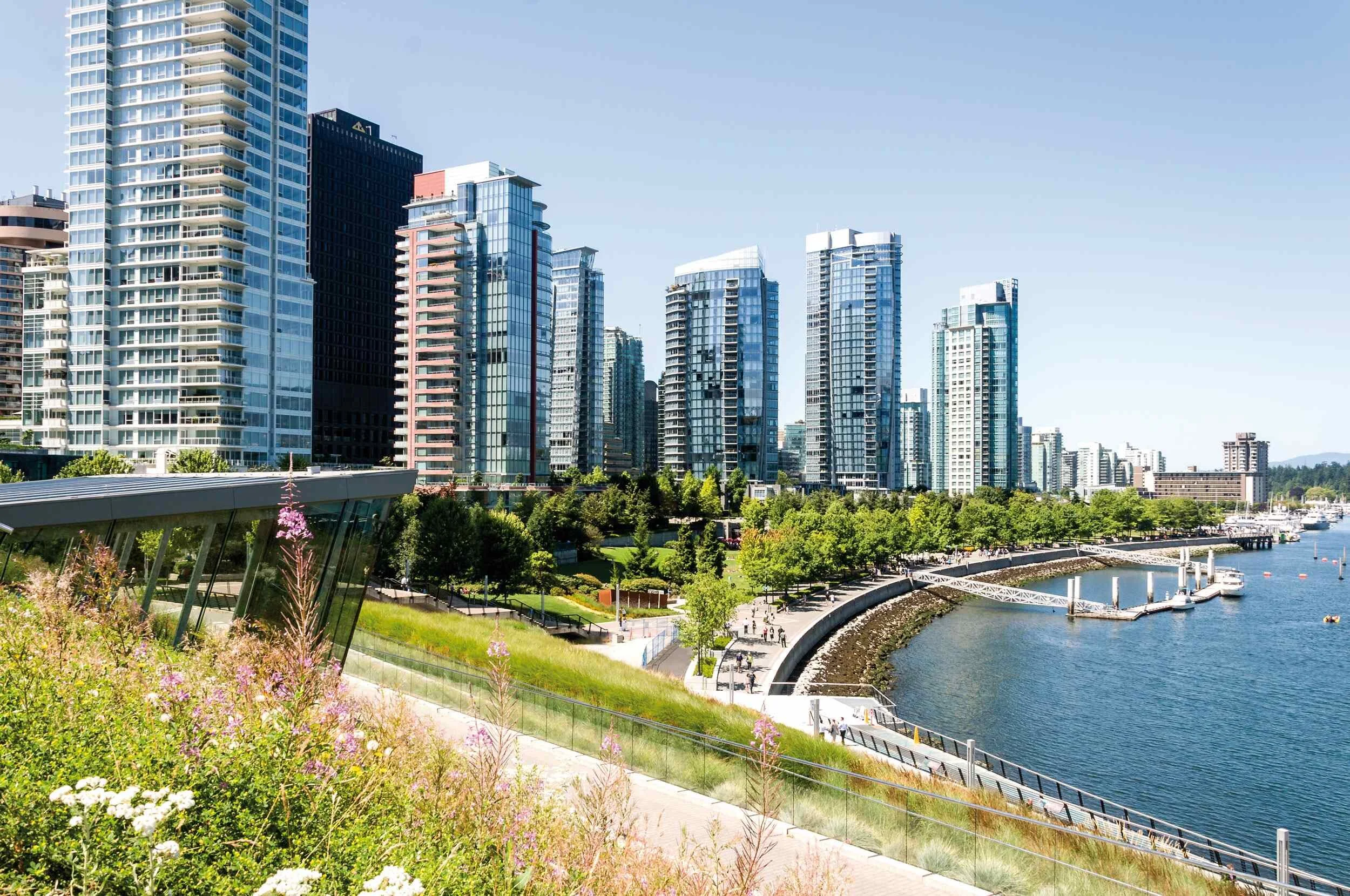 A view of the Vancouver Convention Center Expansion Project from the edge of the docks