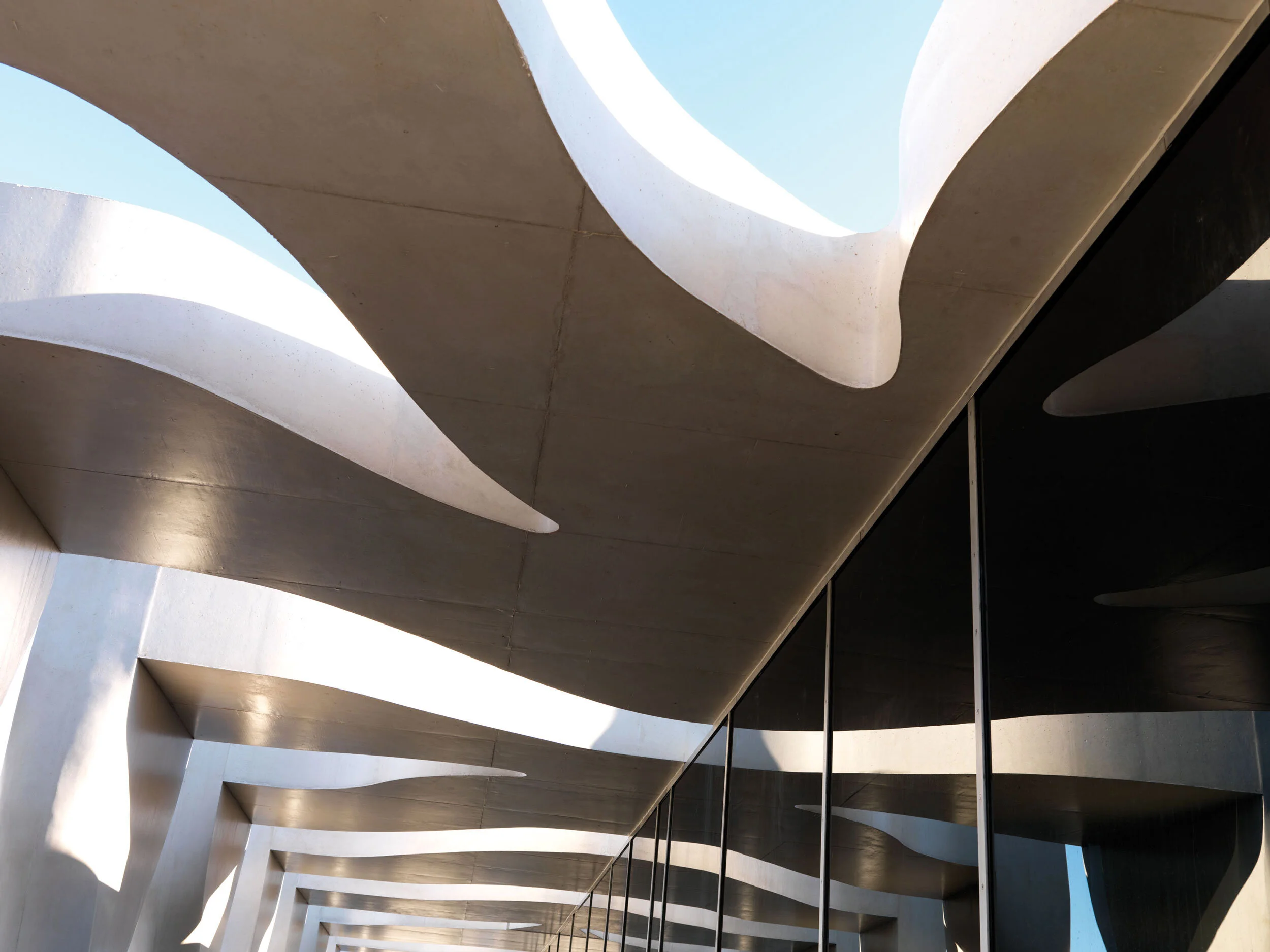 Musée Jean Cocteau interior showing organic strip ceiling