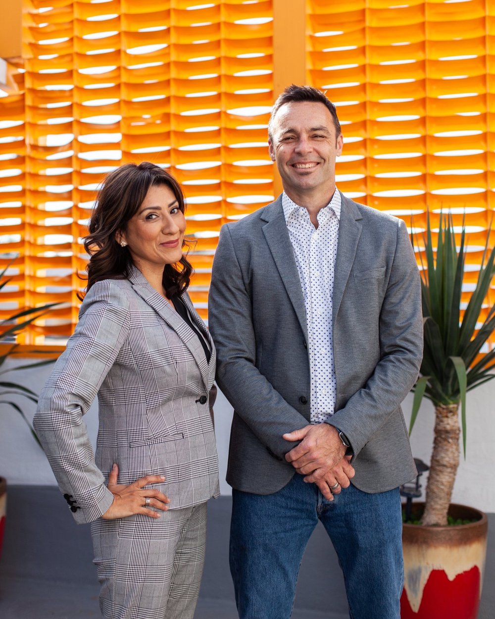  Luz &amp; Sacha of New World Mortgage during a team portrait session. 