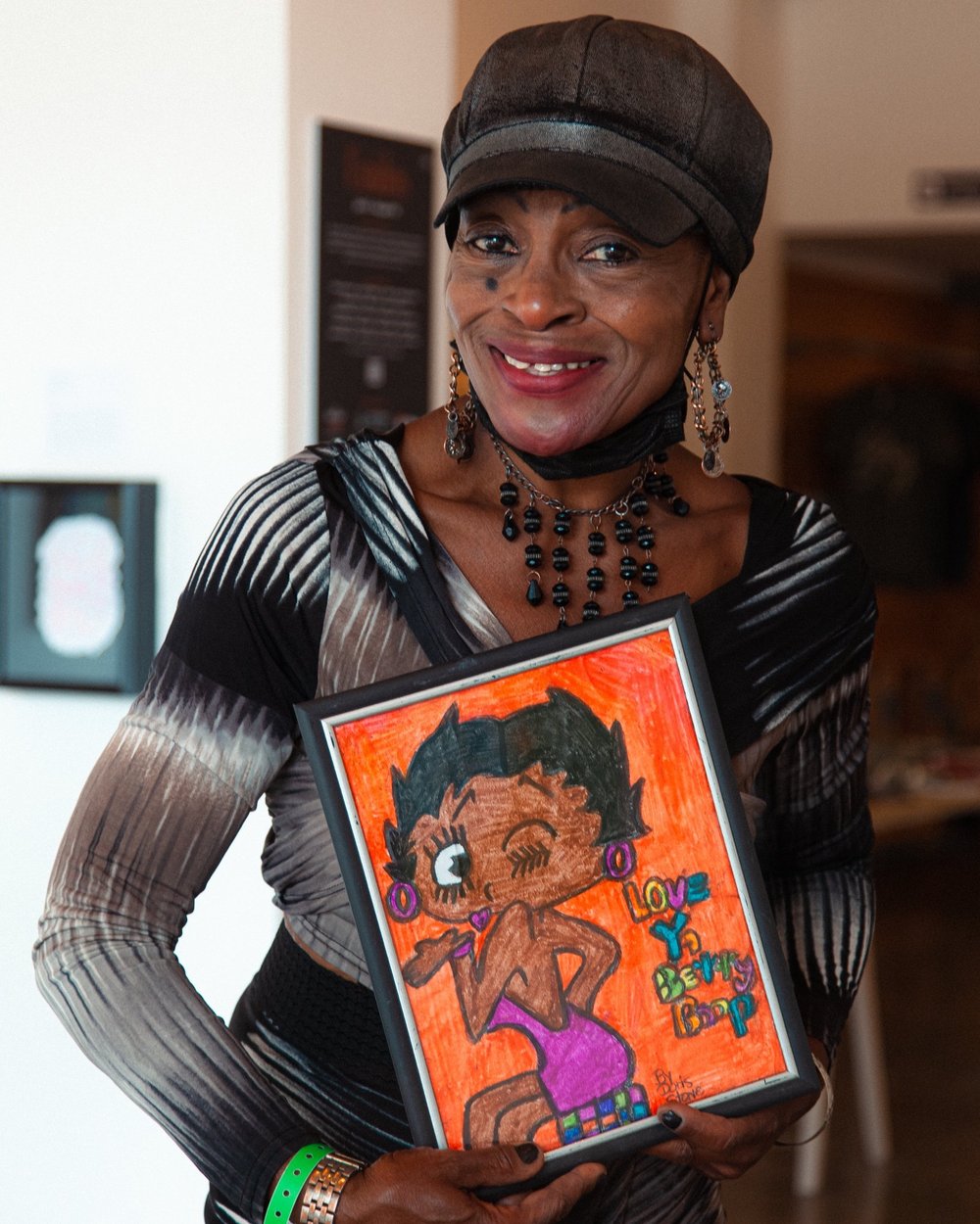  Doris presents the artwork she made of the true Betty Boop, which I am now the proud owner of. 