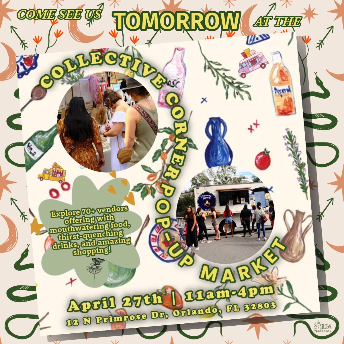 &quot;A marketplace of makers, designers, doers, and dreamers.&quot;

Just one more day until the Collective Corner Pop-Up Market!  We can't wait to see you all there and to meet the other venders! 

Saturday, April 27, 2024
11:00 AM  4:00 PM
Elks Lo