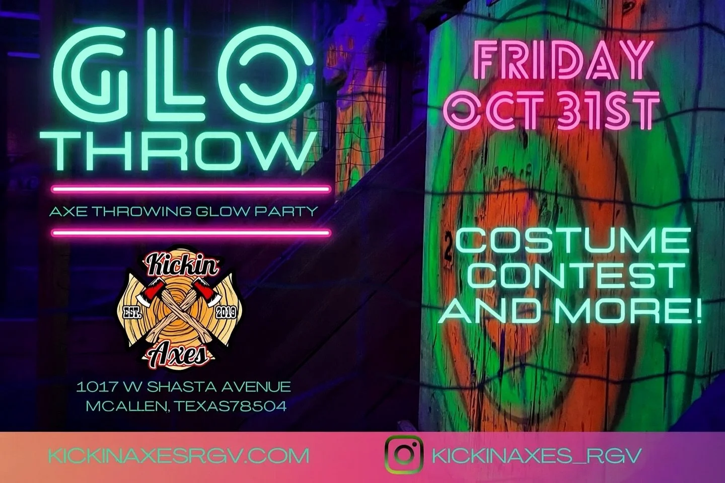 Stop by Kickin Axes before hitting all the other Halloween parties to start your night off right! Come dressed up in your Halloween costume and we will slash your axe throwing in half!🪓💥 Kids 10-17 and under throw for $10 all weekend long. BYOb and