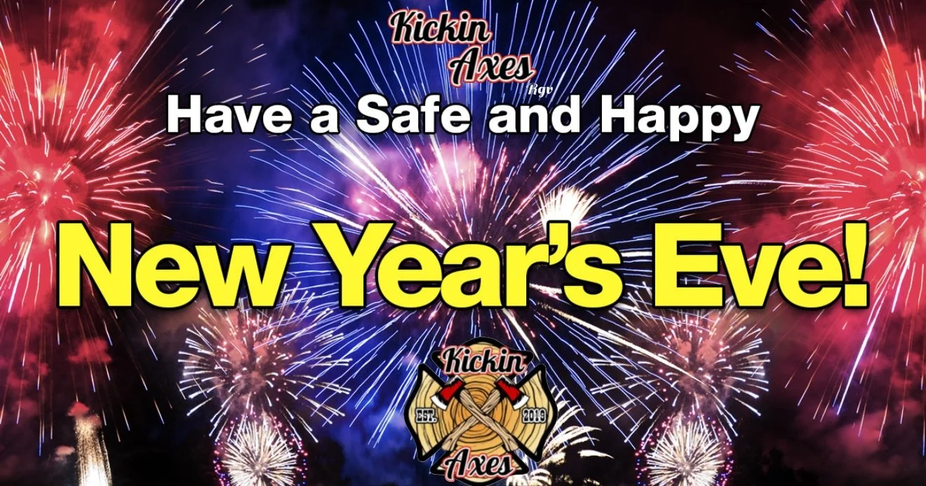 Kickin Axes will be closed today for New Years Eve. We will resume our normal schedule on Thursday 01/01/2026!!🍾🥂 We thank you all for an amazing 2025 and can&rsquo;t wait to see what 2026 brings us. Hope you all have a fun and safe New Years celeb