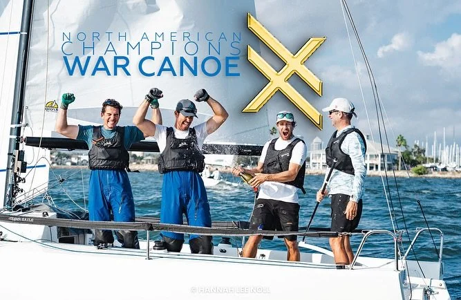 Congratulations to team War Canoe on their J/70 North American Championship! The team comprised of Dalton Bergan, Goncalo Riberio, Paulo Manso, and Alyosha Strum-Palerm. Hard fought in tricky conditions against a strong fleet of professionals and cor