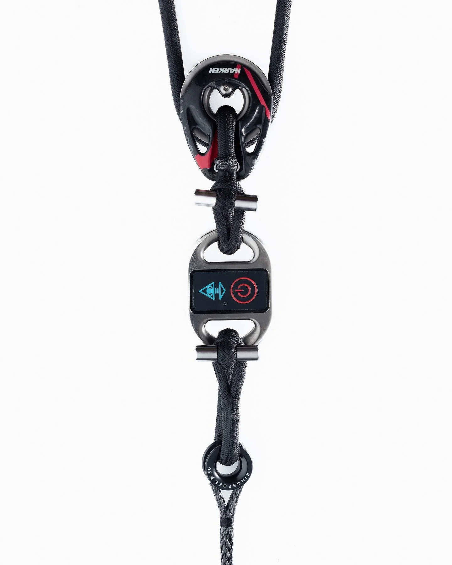 Jib tack up/down with load-cell integration for a TP52