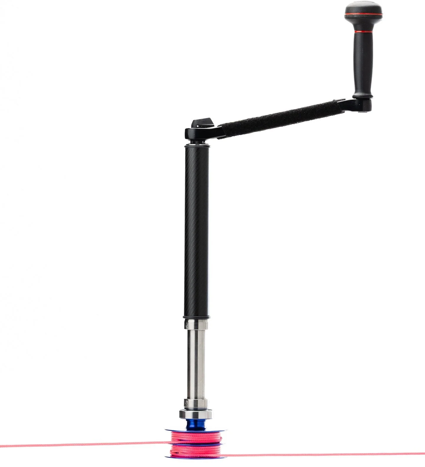 V2 of the Light Air Traveler (LAT) System. The LAT is designed to provide an additional gear to the existing traveler control system for quick adjustment and tack transfers. The system is mounted in a remote location so the traveler car can be transf