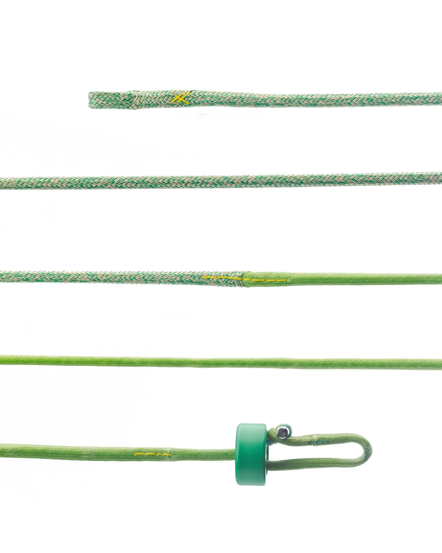 Masthead spin halyard for a Lyman-Morse 48 Custom. It&rsquo;s built from @gottifredimaffioli Technora/poly blended PowerTech cover, with a dyneema tip to the Kingspoke halyard puck and titanium dogbone.