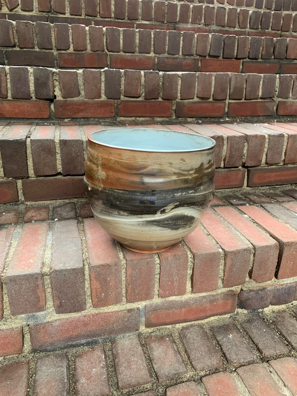 Large Brown and White Bowl