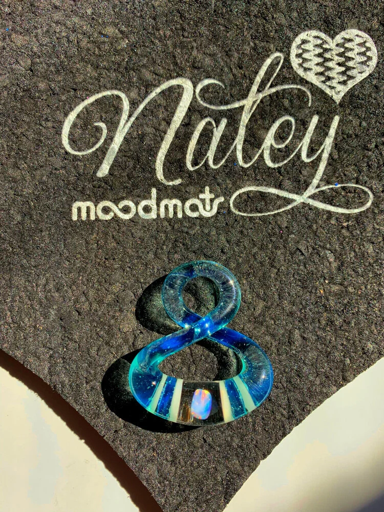 Striped Blue Infinity Pendant