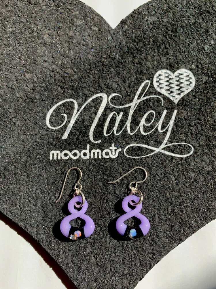 Purple Infinity Earrings