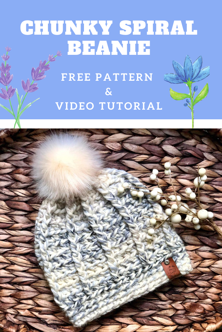 One Hour Chunky Crochet Beanie - free pattern and video tutorial