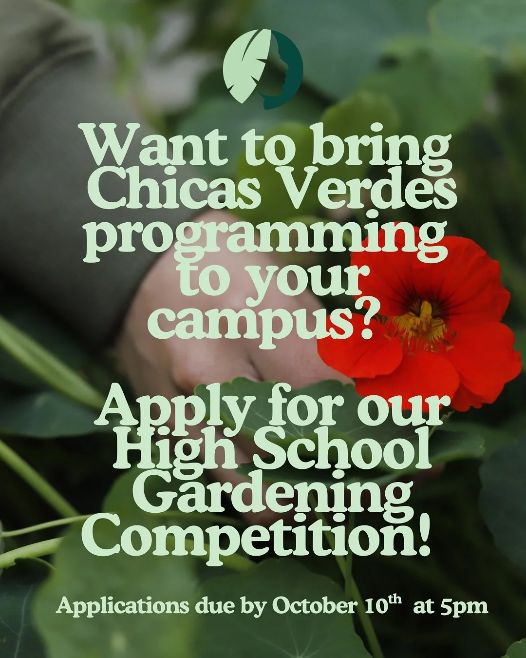 Have you ever wanted to start a school garden but didn&rsquo;t know where to begin? 🌱

We&rsquo;re selecting 5 high schools in Los Angeles to join our Chicas Verdes School Gardening Competition!

Each school will receive:
-Garden design + building s