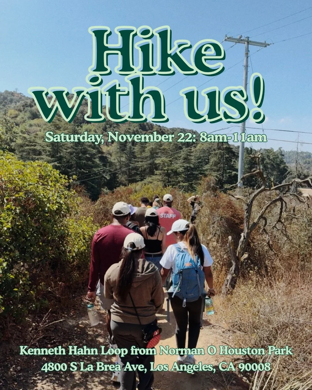 The sun is finally shining and it&rsquo;s time for us to get back outside! Come explore, play, and move your body with us this weekend at Kenneth Hahn Loop for our second community hike! We&rsquo;re loving this new tradition &hearts;️ 

&iexcl;Por fi