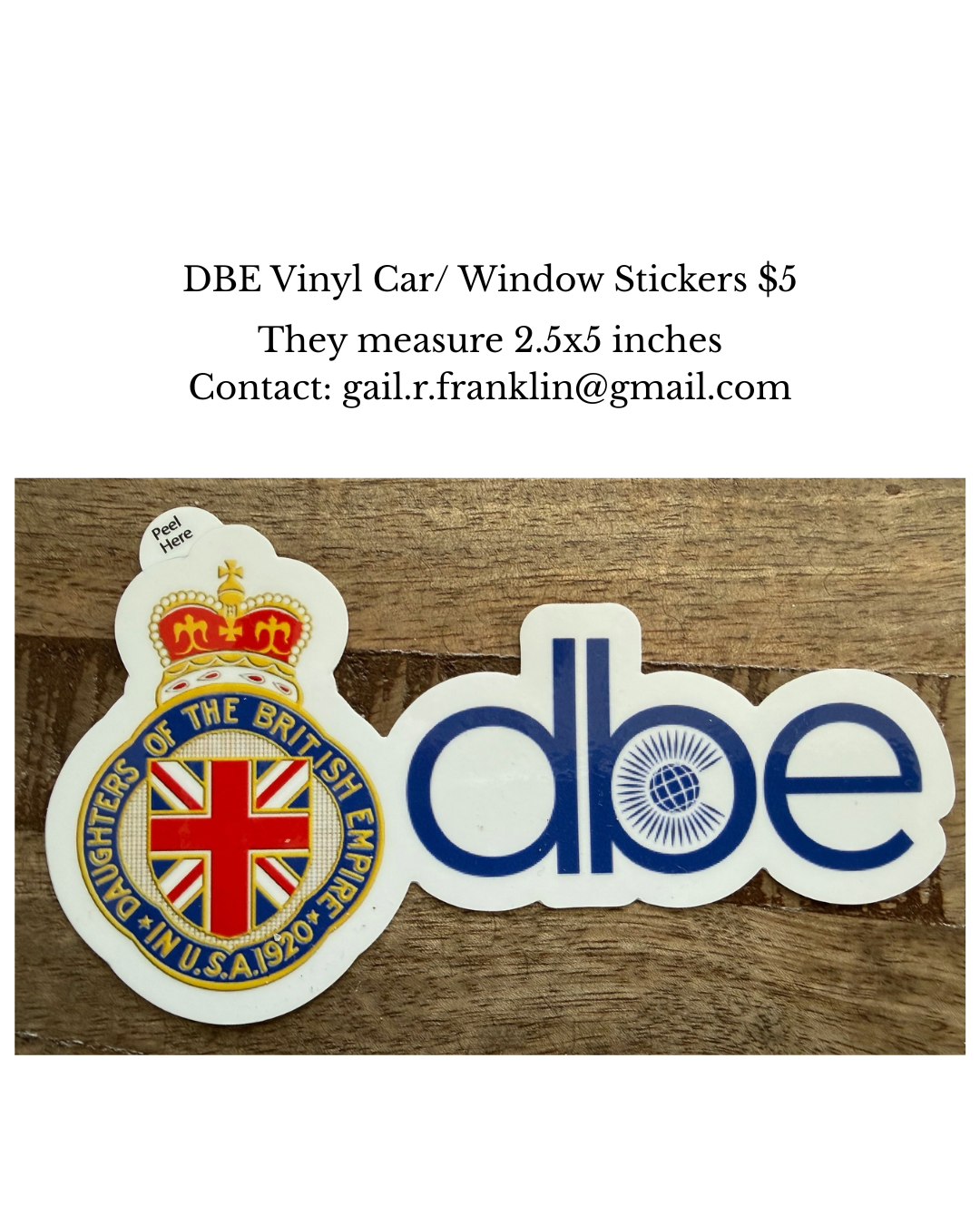 DBE Vinyl Car/ Window Stickers $5