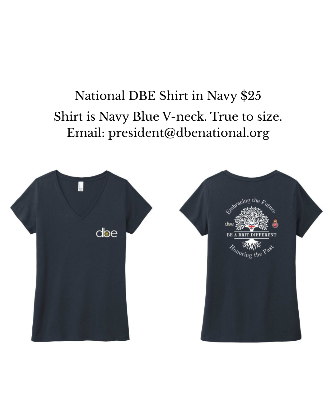 National DBE Shirt in Navy $25