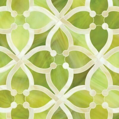 mosaic+tile+peridot+and+quartz