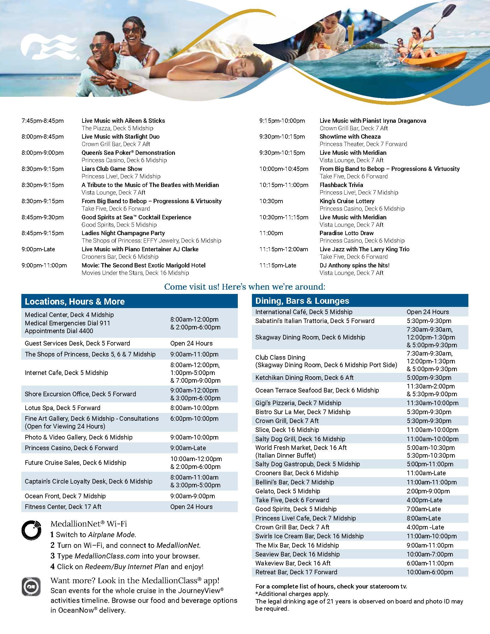 discovery princess cruise ship schedule