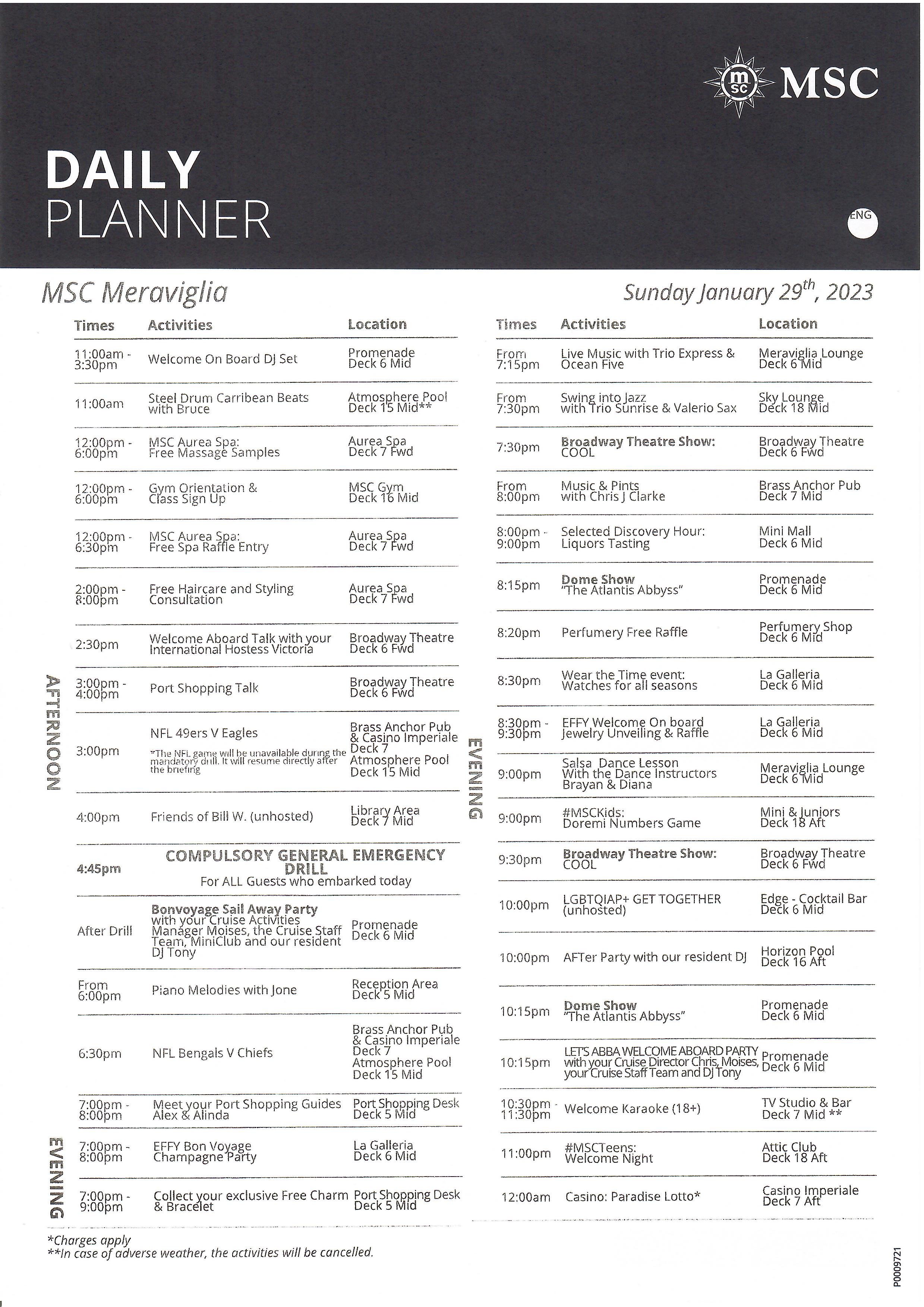 January Daily Calendar