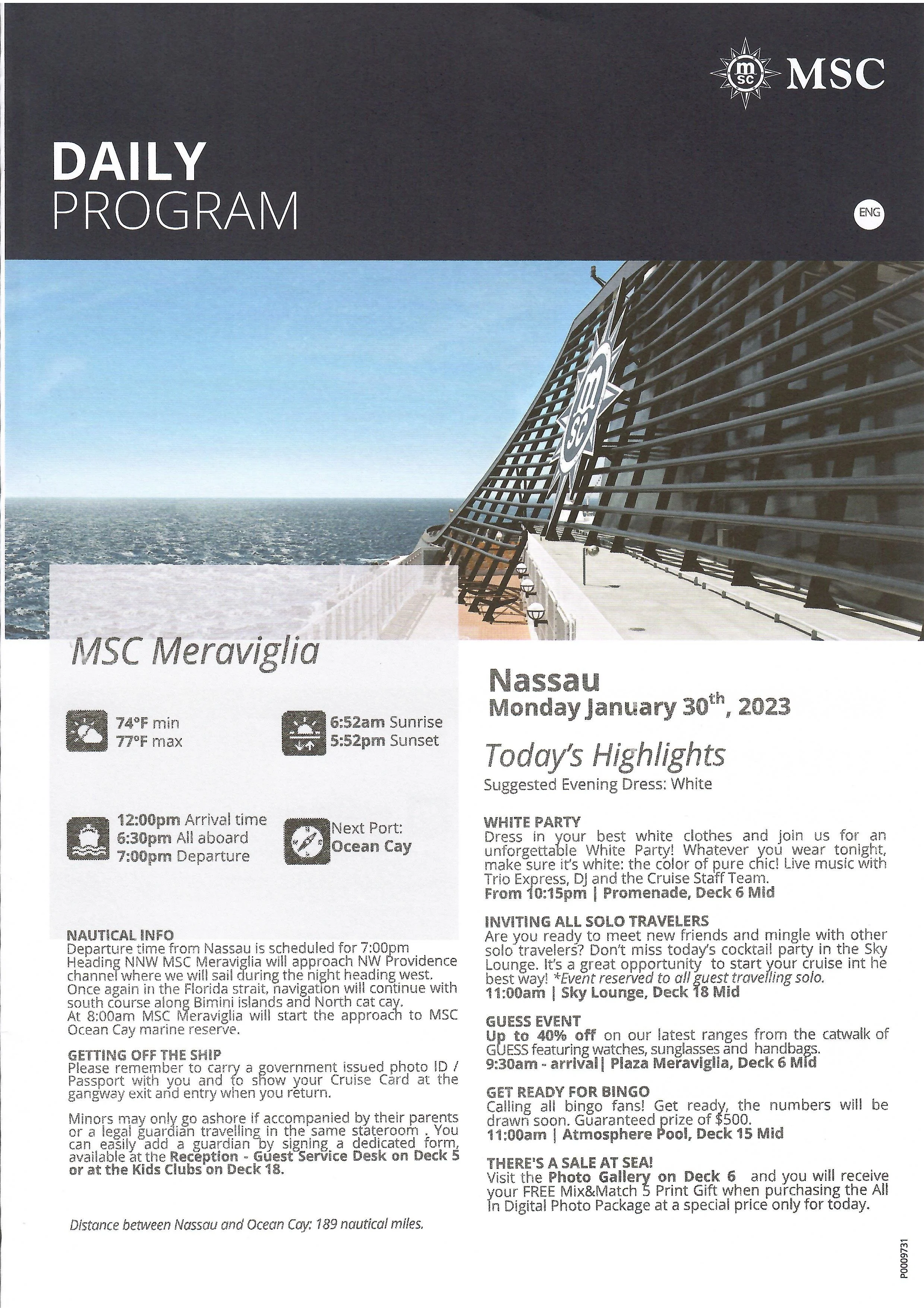 MSC Splendid Cruise Planner