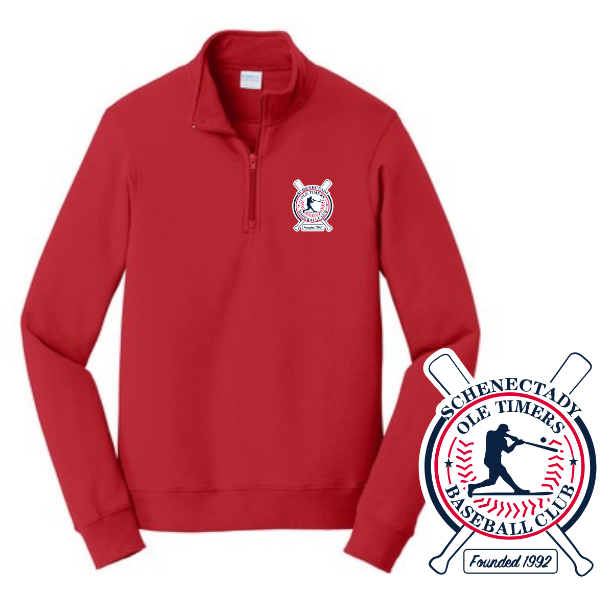 Red Quarter Zip Schenectady Ole Timers.png