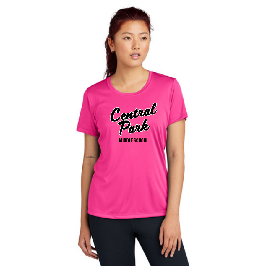 Ladies Sport-Tek Tee - Neon Pink.png