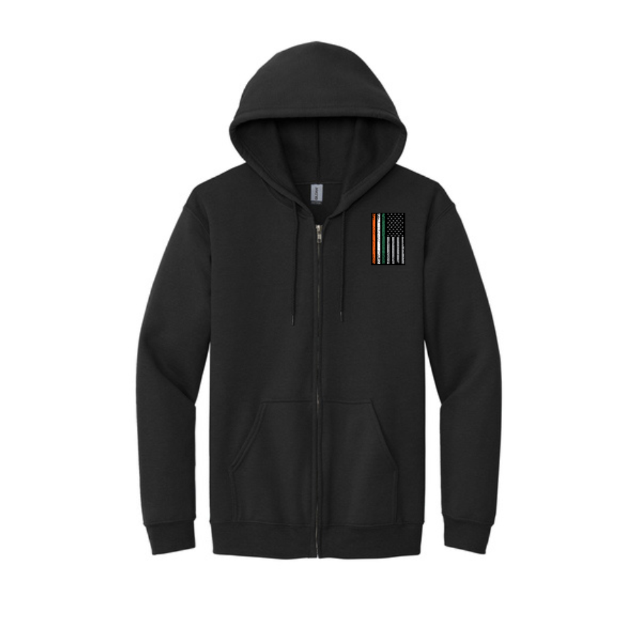 Black Full Zip Hooded Sweatshirt - Irish - Vertical.png