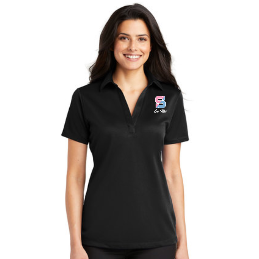 Educating For A Cure - Black Ladies Silk Touch Performance Polo