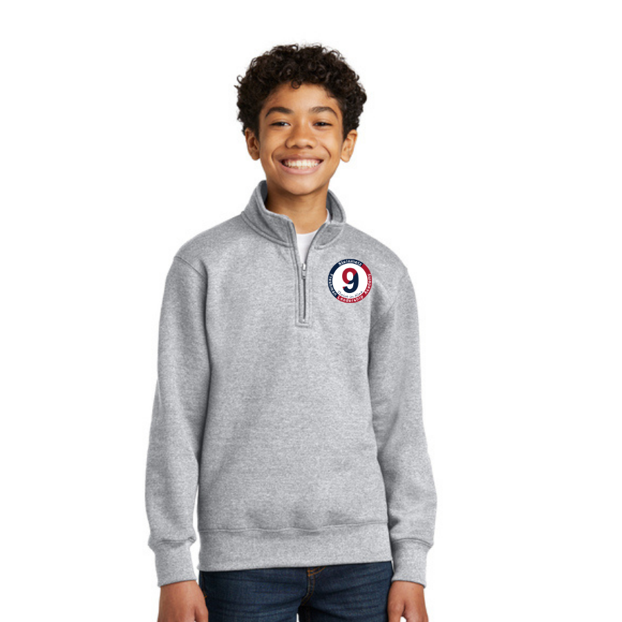 Youth Port & Co™ Core Fleece 1_4-Zip Pullover Sweatshirt - Athletic Heather.png