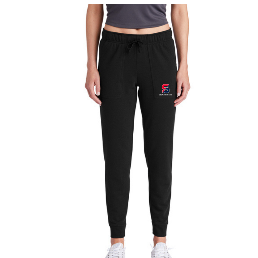 Sport-Tek® Women's PosiCharge® Tri-Blend Wicking Fleece Jogger - Black.png