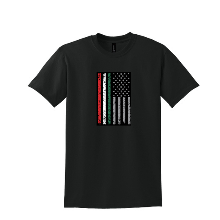 Black Short Sleeve Tee - Italian Flag - Vertical.png