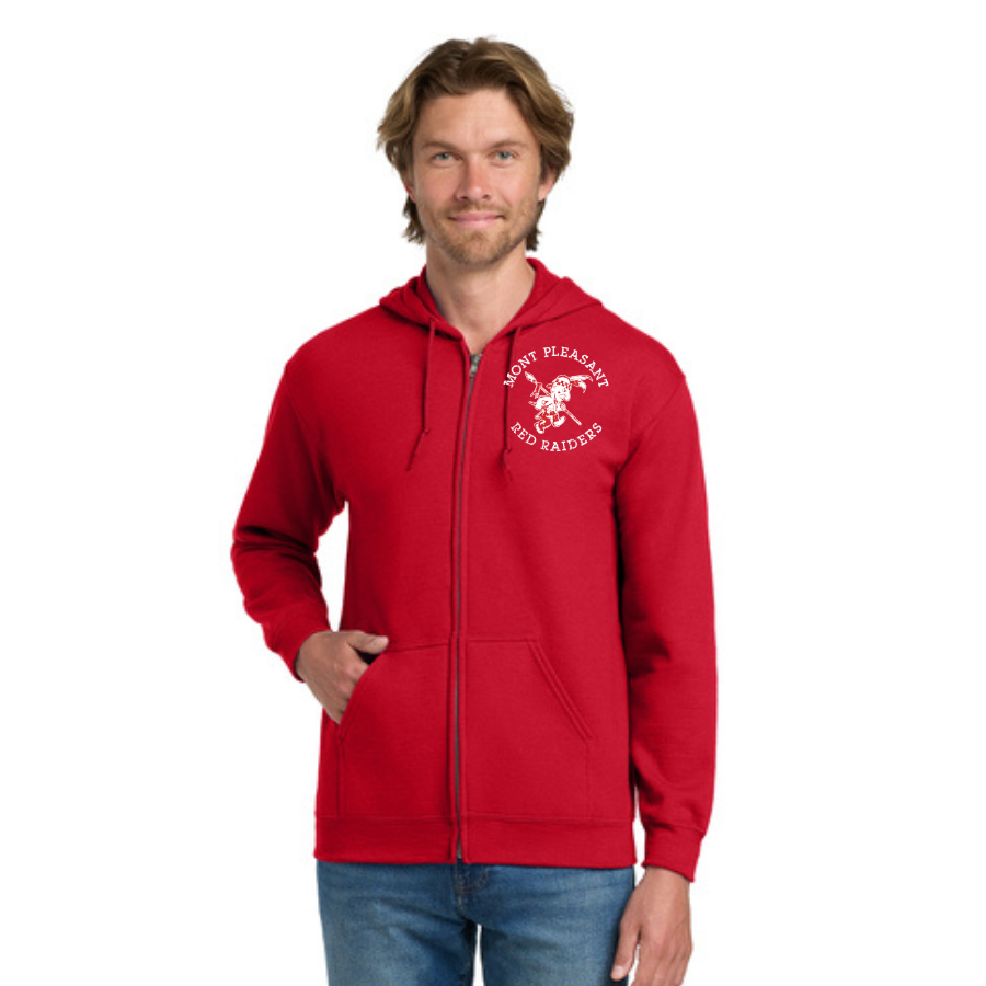 Mont Pleasant Full Zip hooded Sweatshirt - Red.png