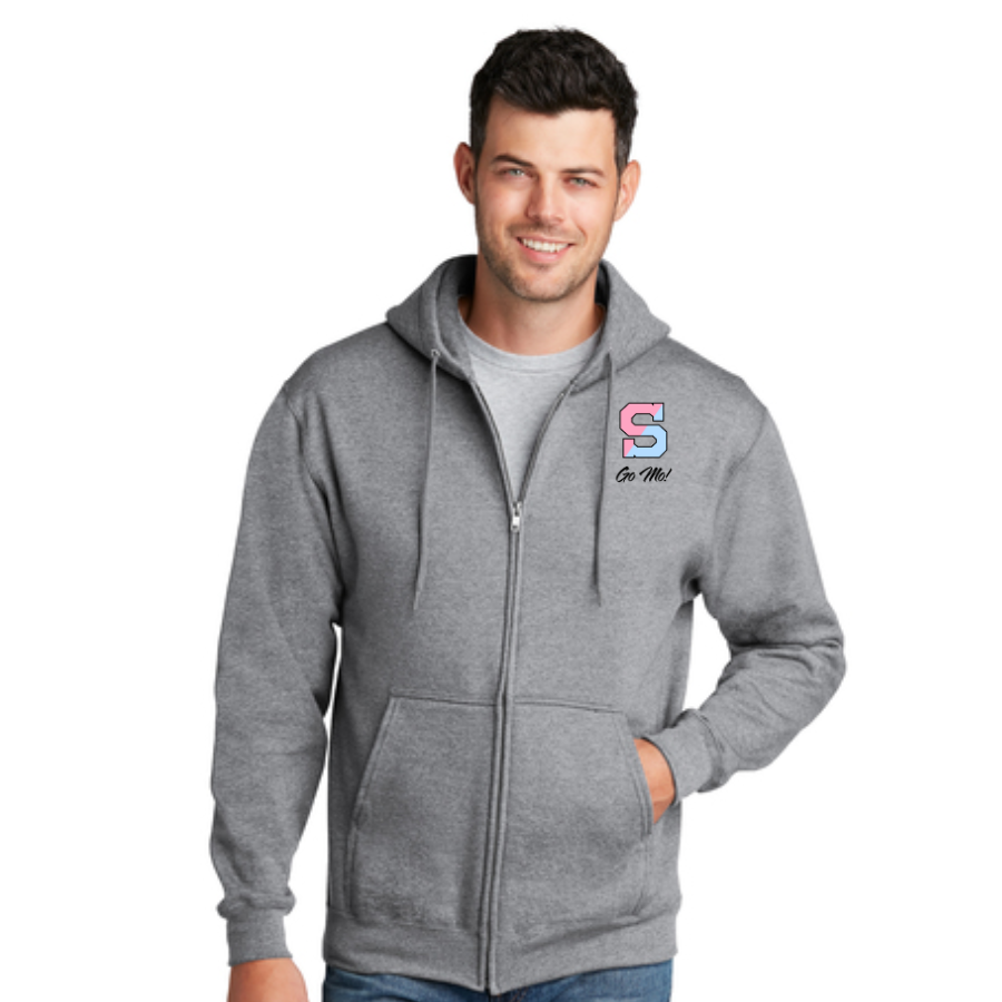 Educating For A Cure Hoodie - Athletic Heather Full-Zip Hooded Sweatshirt