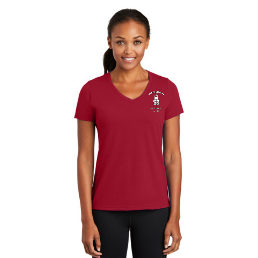 Women's V-Neck Tee - Red.png