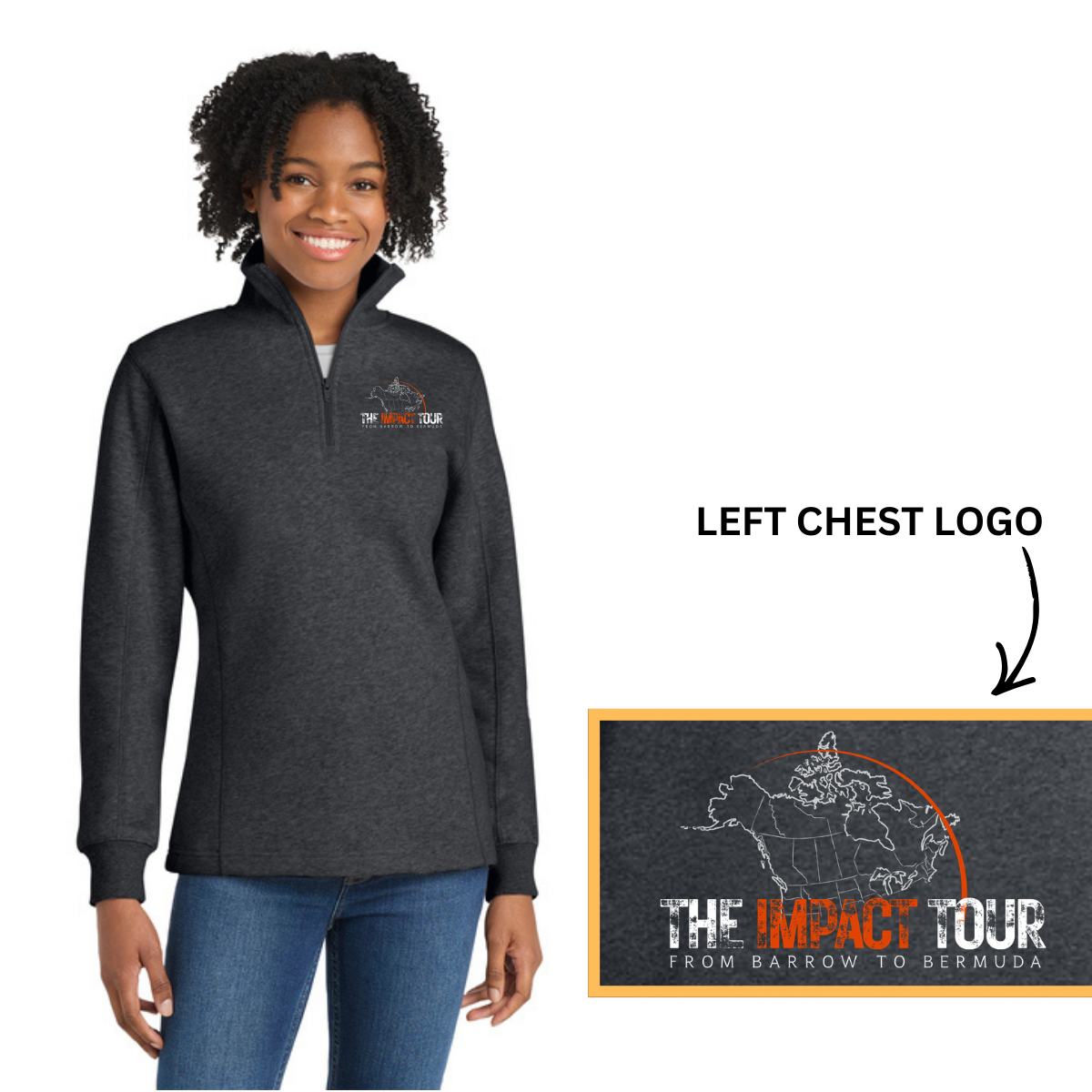Ladies 1/4 Zip | Impact Tour Logo