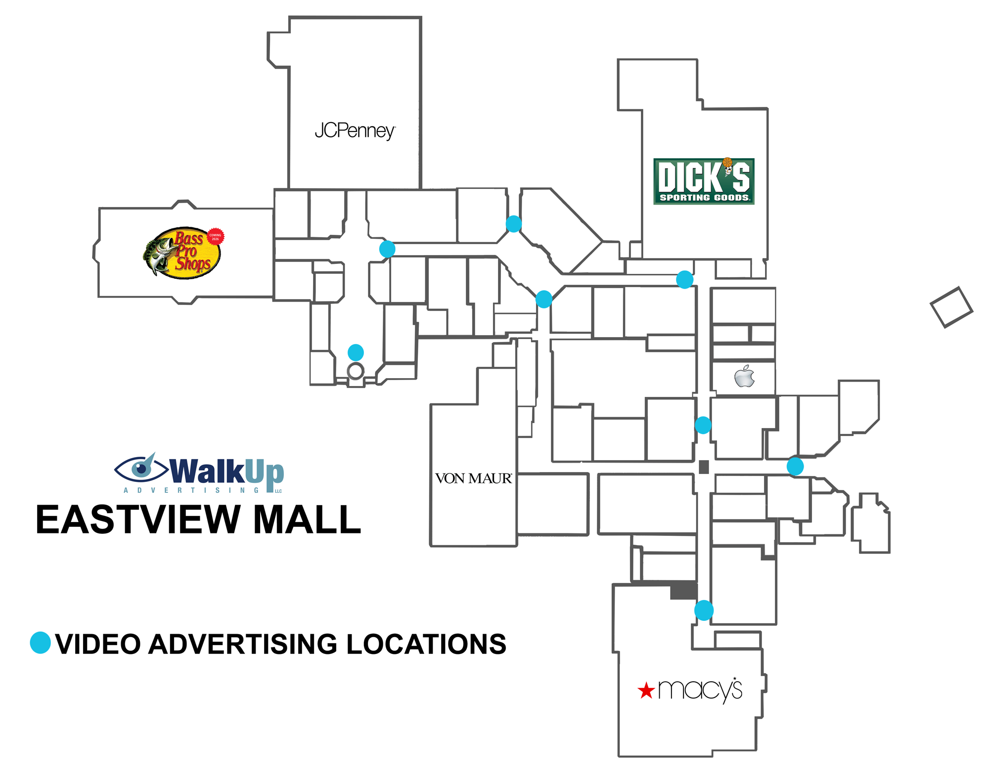 Eastview Mall video advertising locations