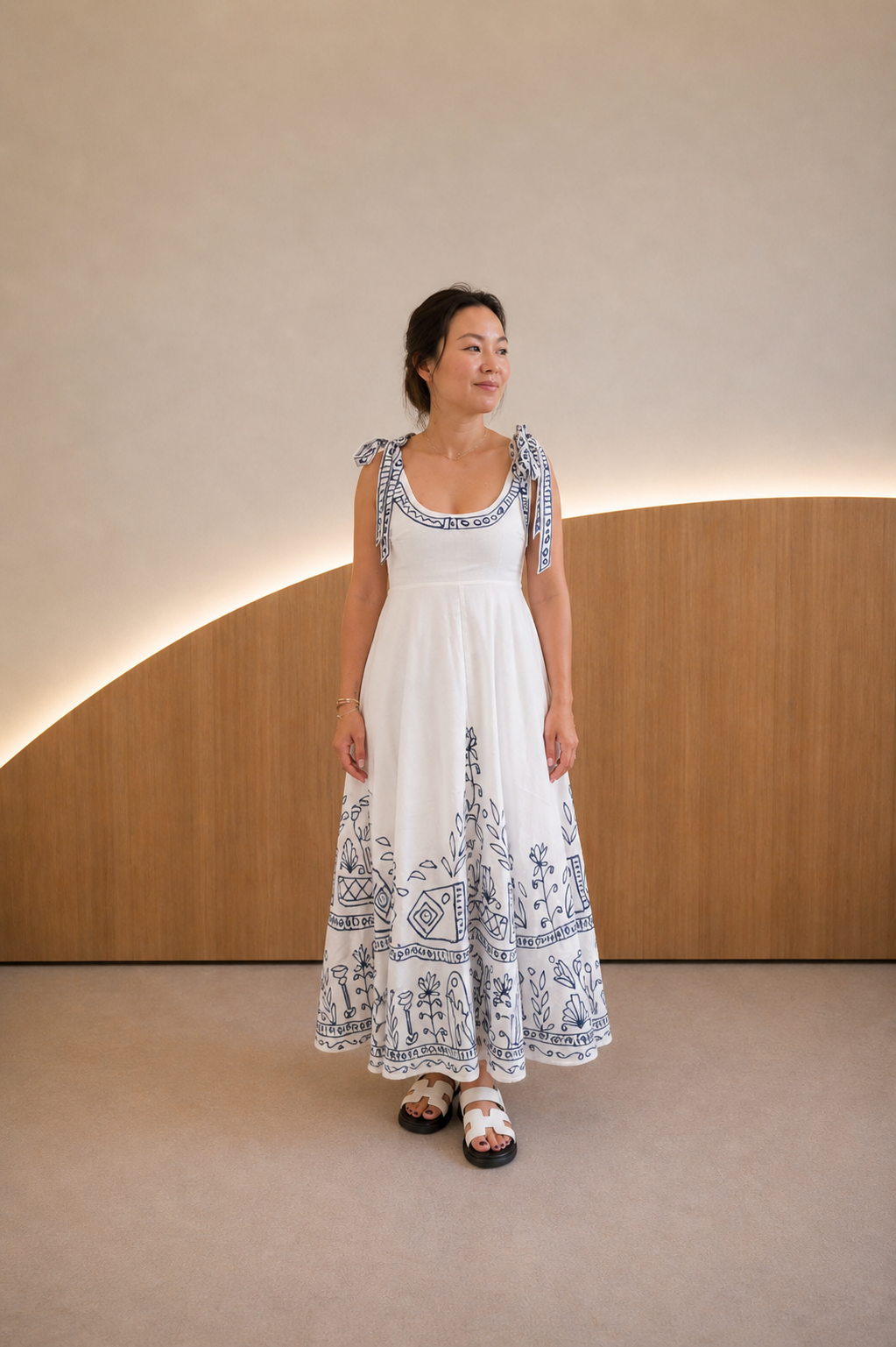 Amalfi Linen Silk Midi Dress