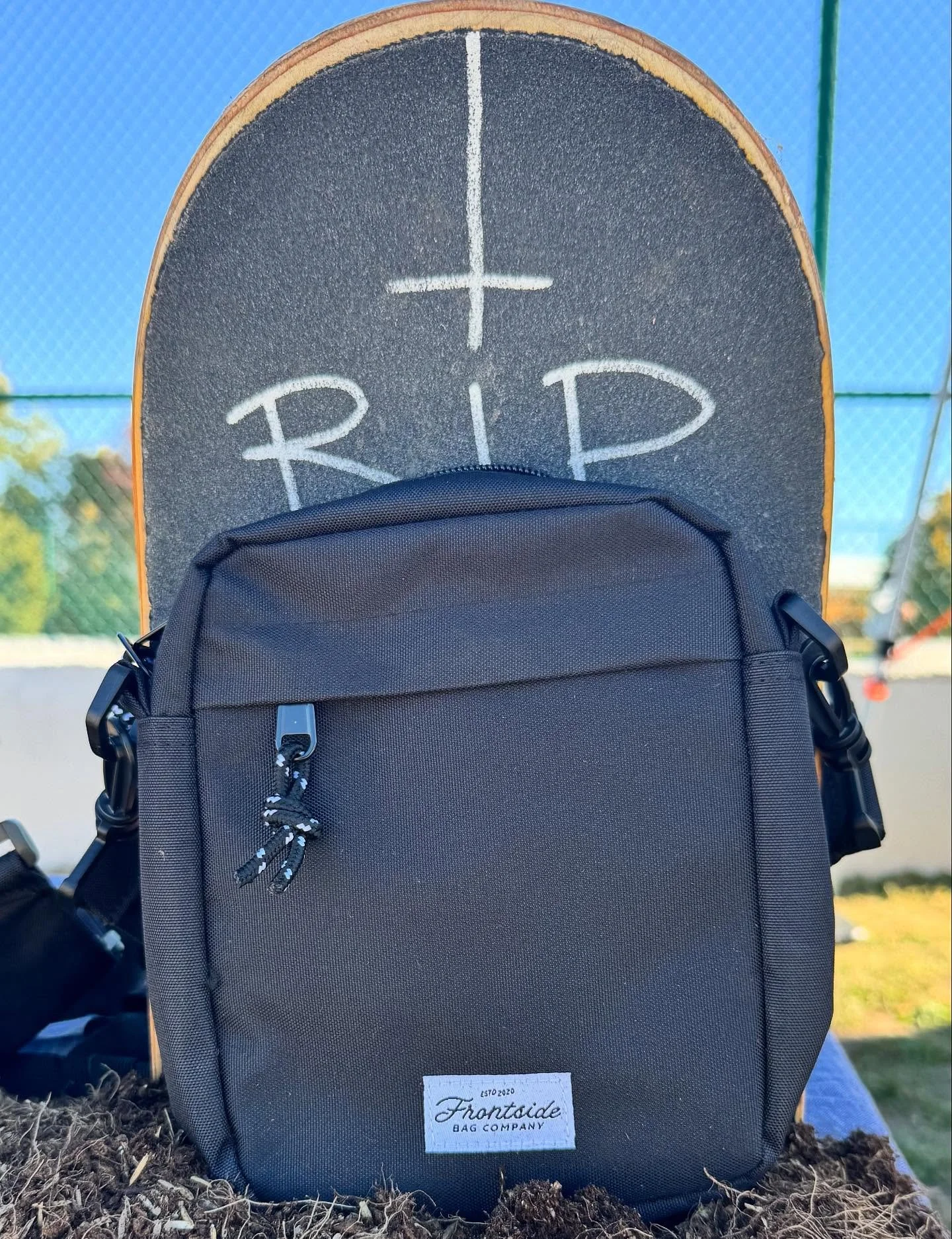 &ldquo;House of 1000 torn shirts&rdquo; set up out at the @pennsaukenskatepark 17th Halloween Jam