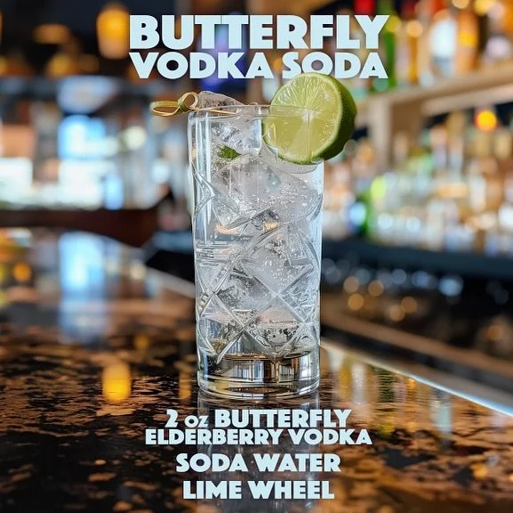 Delicious does not have to be complicated. The Butterfly Elderberry Vodka Soda.

#ButterflyElderberryVodkaSoda
#MarylandMade
#WomanOwned
#LocalDistillery
#VodkaCocktail
#ClassicCocktail
#EasyToMake
#SummerDrinks
#Refreshing
#CraftCocktails
#CocktailT
