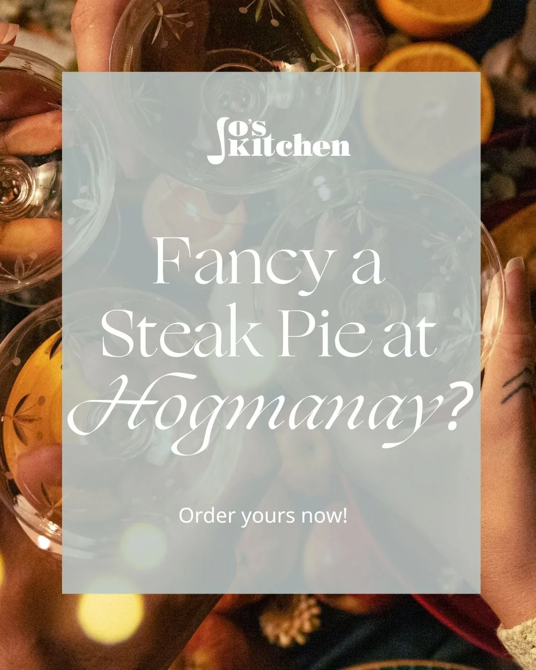 What&rsquo;s Hogmanay without a Steak Pie? 🥧✨
The Scottish classic that makes New Year&rsquo;s Day worth waking up for -  or Hogmanay worth hosting in the first place!

Pre-order Jo&rsquo;s Kitchen's legendary version now&hellip; slow-cooked, full o
