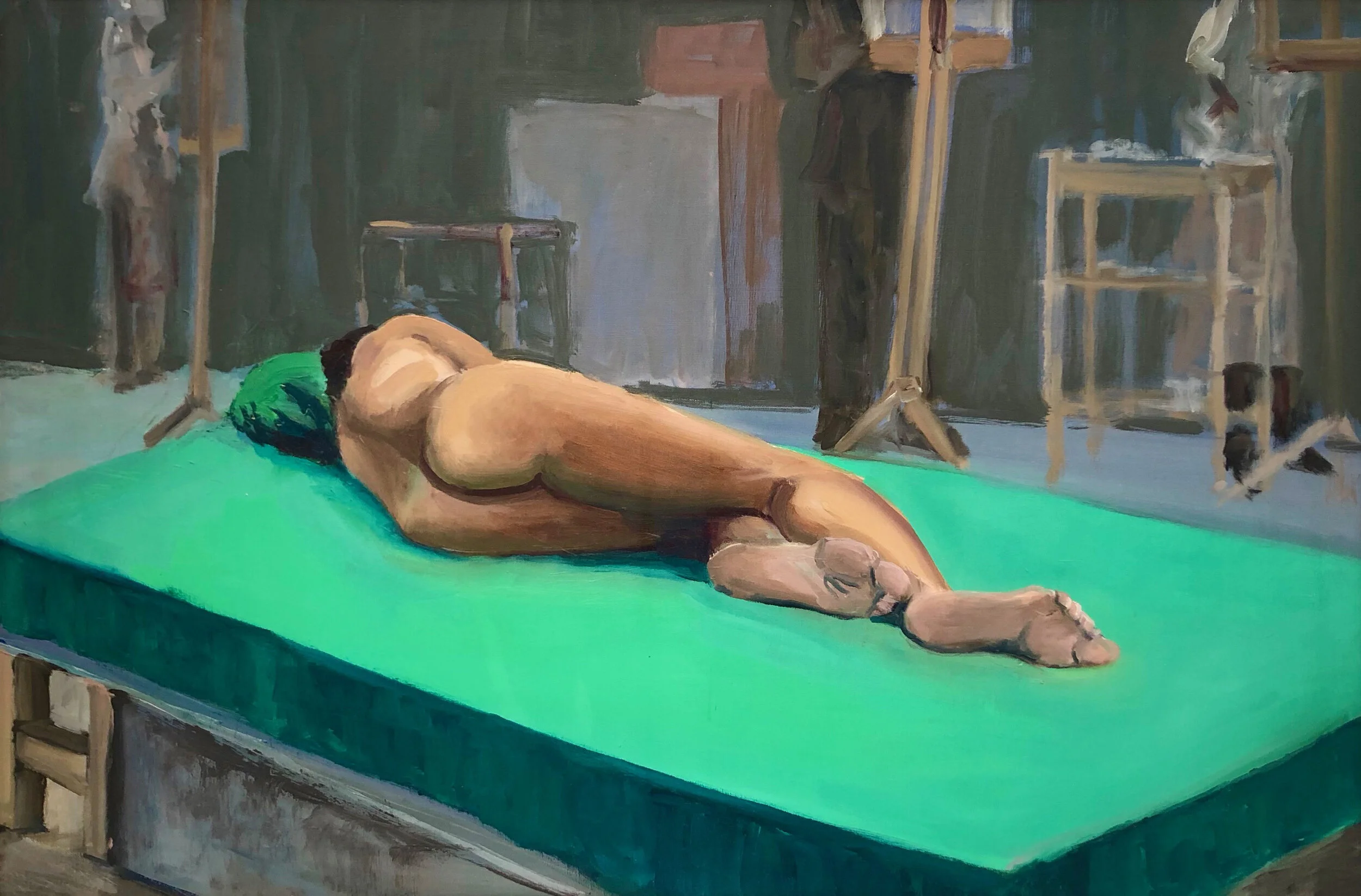 Reclining Nude on Green