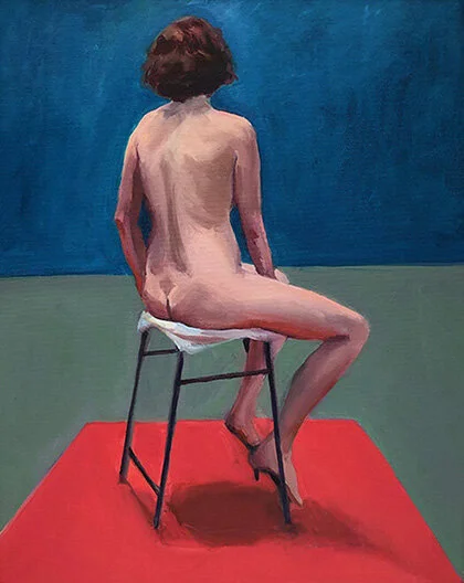 Seated Nude on Red