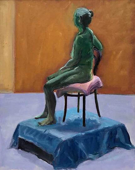 Green Seated Nude