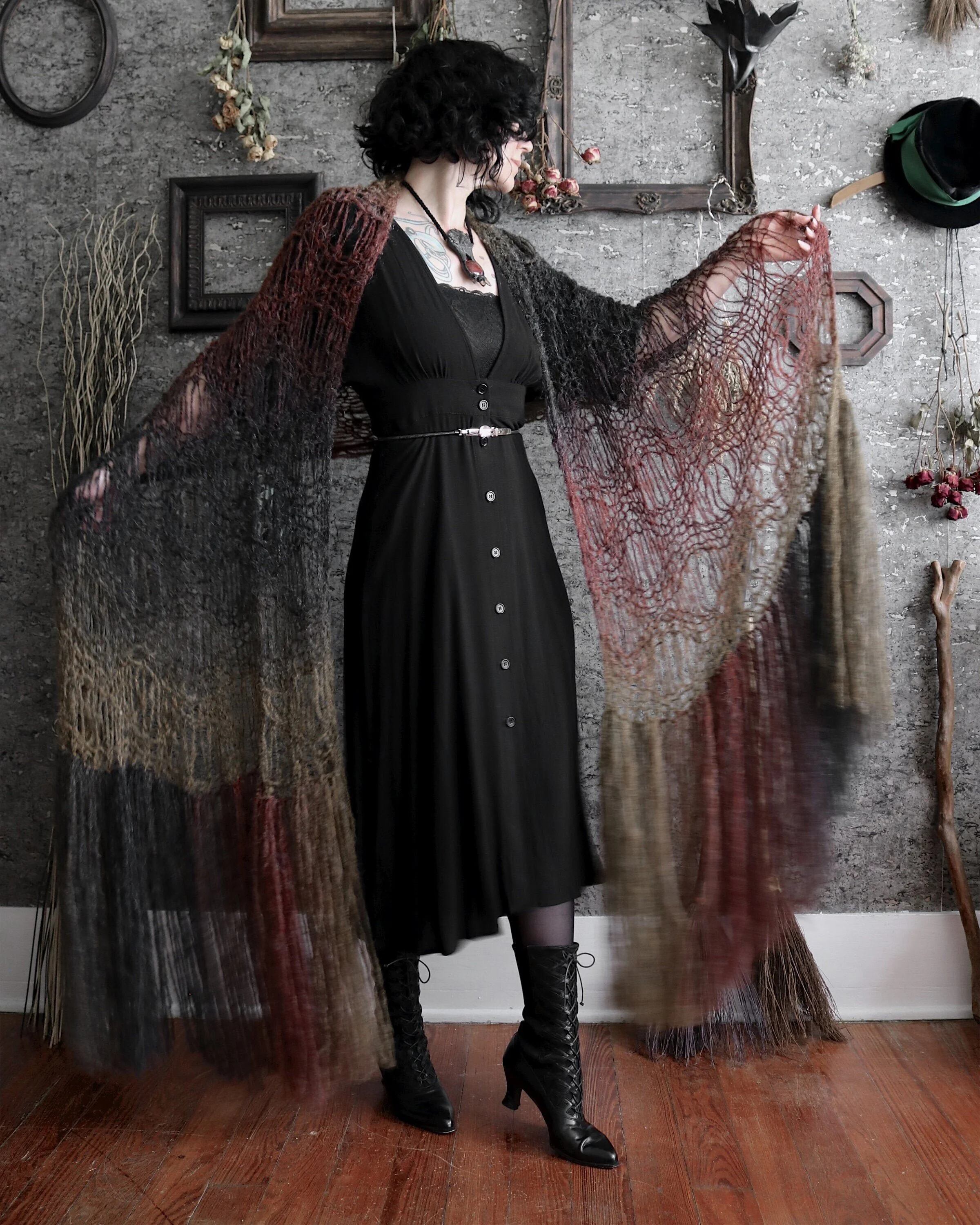 Fall Into Me Oversized Knit Scarf - Extra Long Autumn Lace Shawl