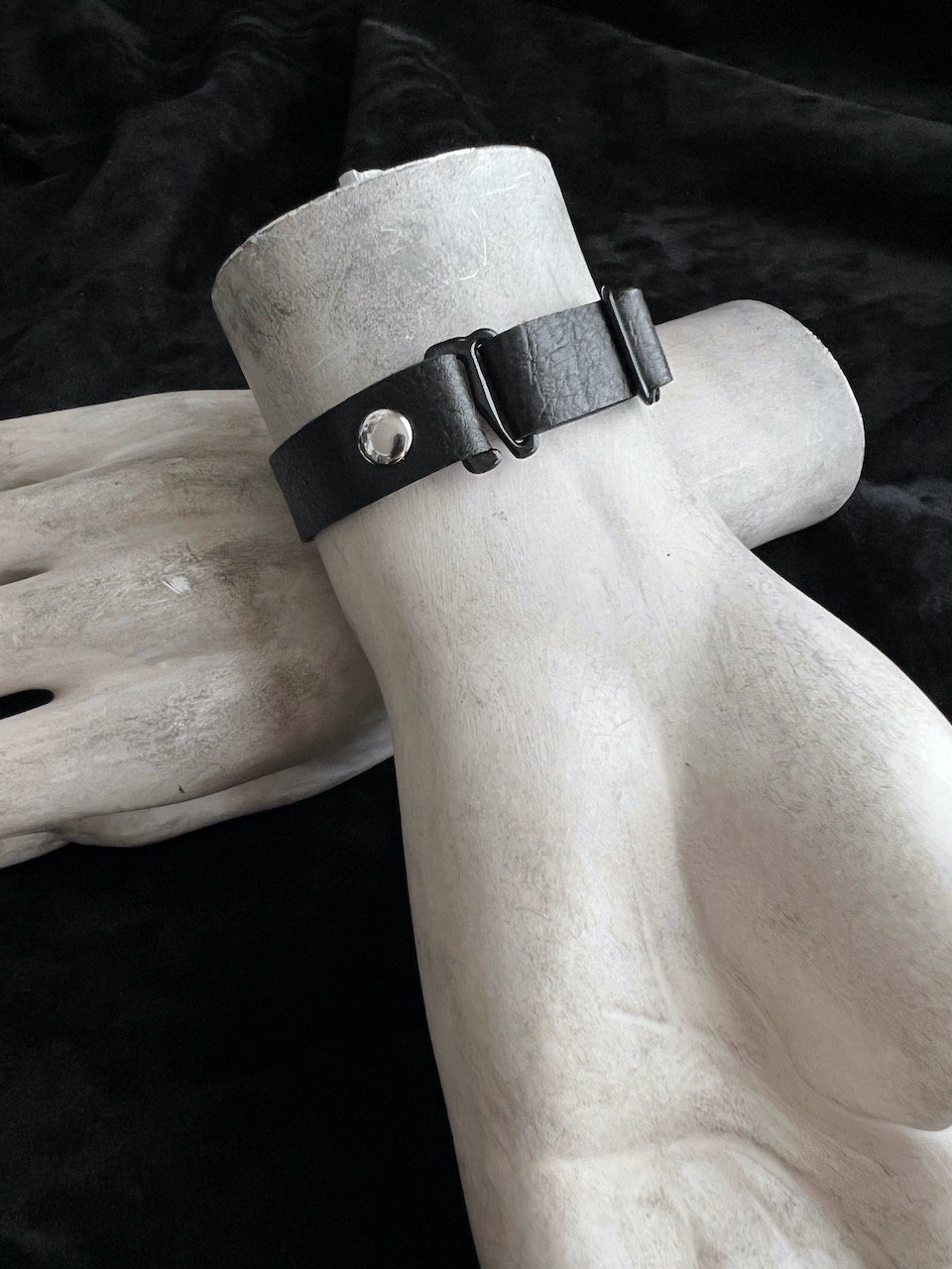 Cuff Bracelet,antique Men's Black Leather Cuff Bracelet, Leather Wrist Band  Wristband Handcraft on Luulla