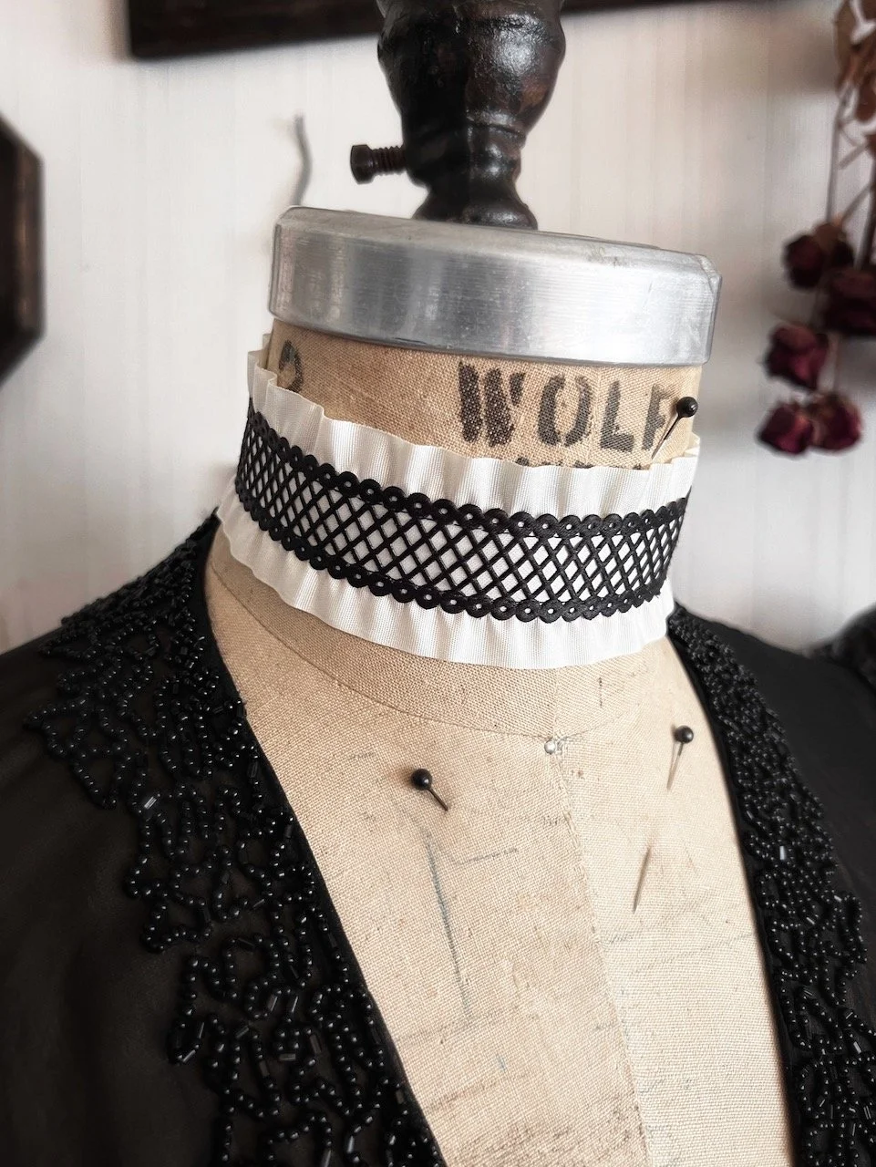 White Choker Wiwpar Punk Pearl Beaded Choker Necklace With Long