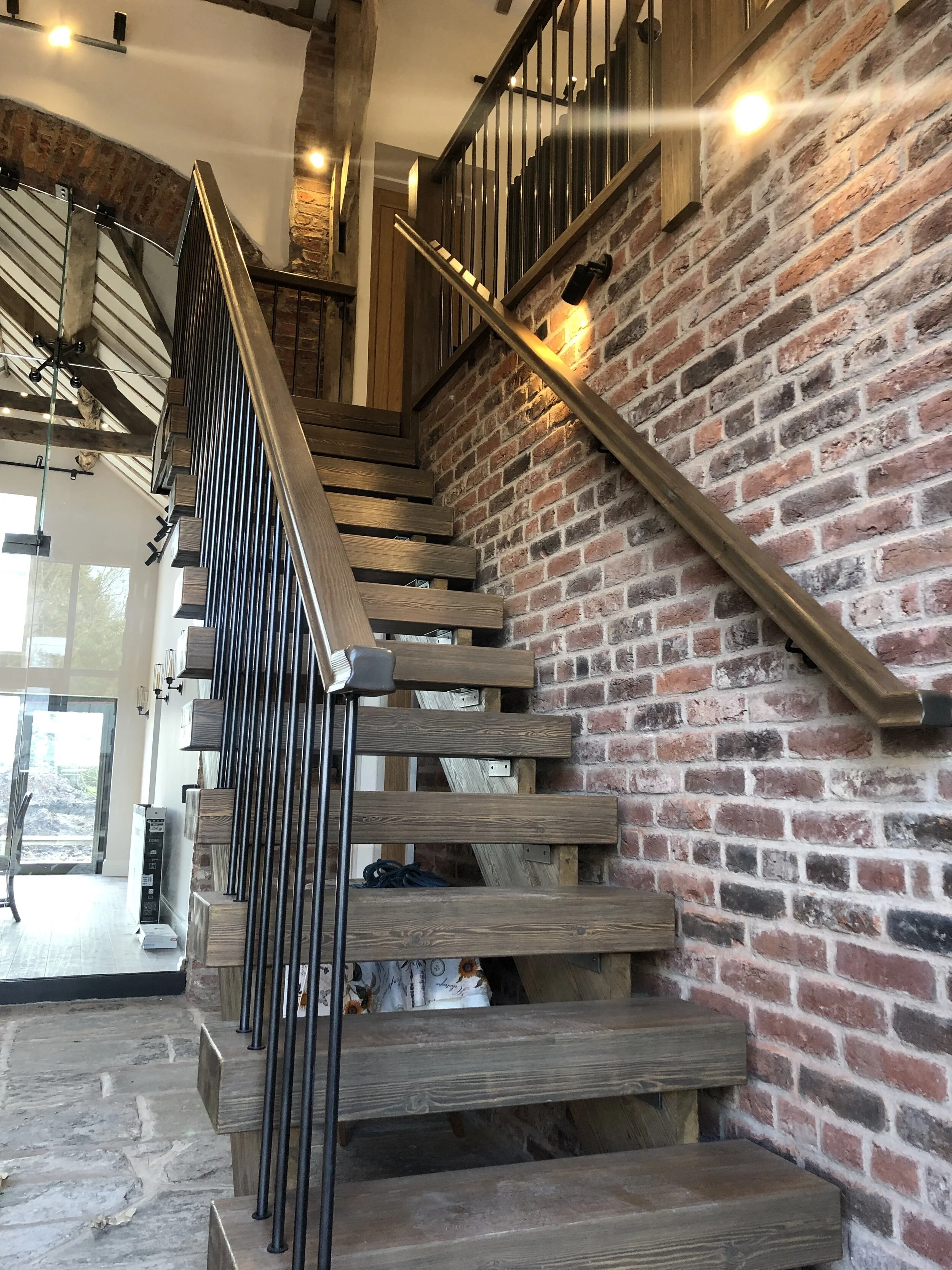 Listed Barn Conversion & Extension, Cheshire: stair detail