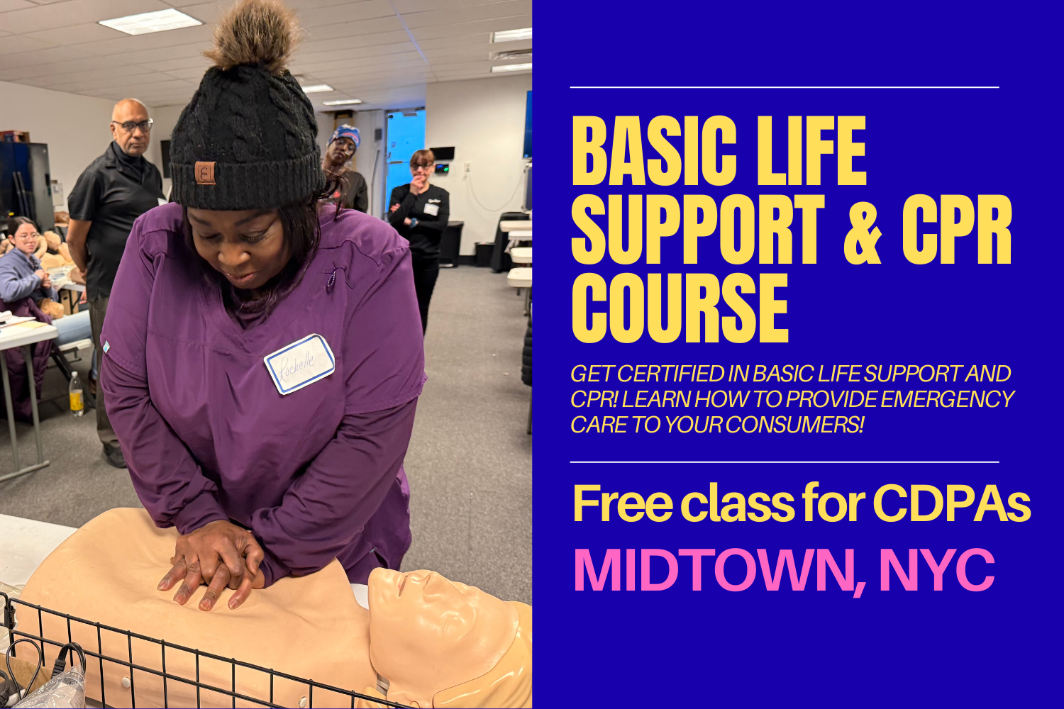 Basic Life Support &amp; CPR Training (English, Midtown NYC)