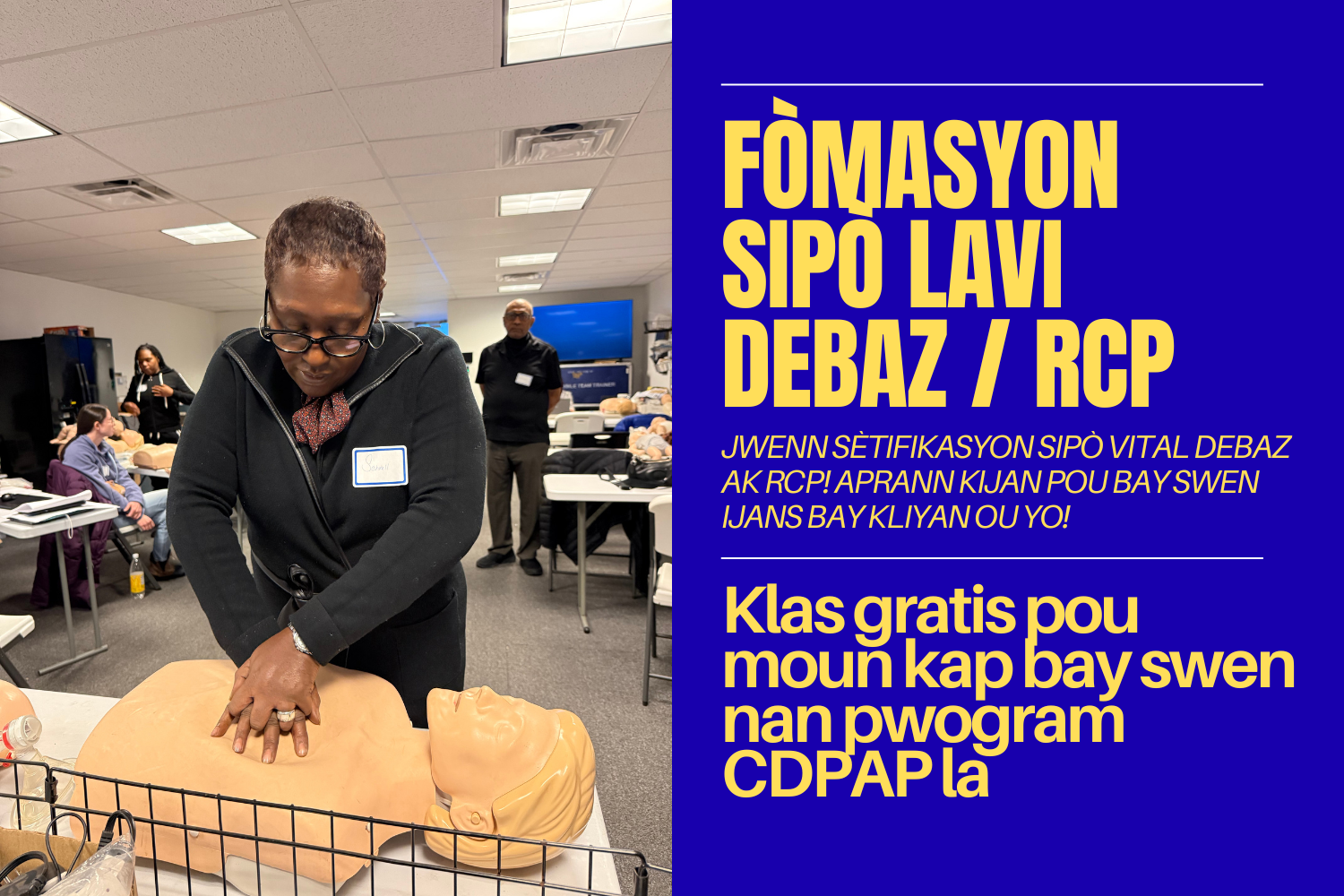 Kou sipò sebaz pou lavi ak RCP (Kreyòl, Midtown NYC)