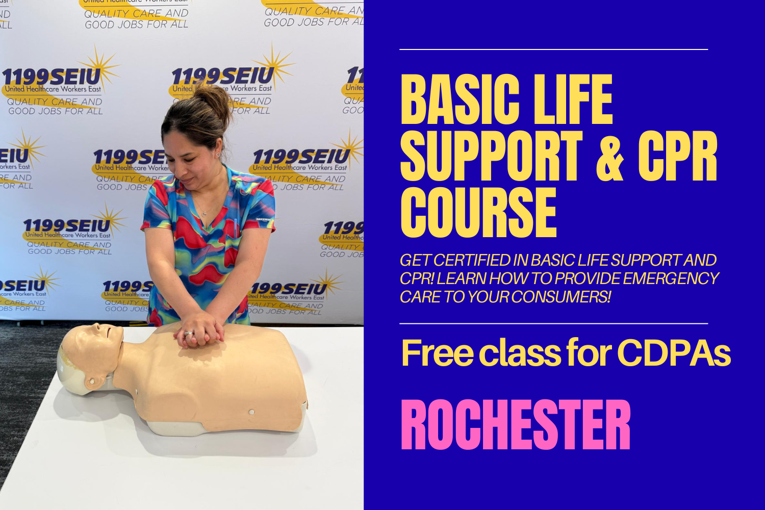 Basic Life Support &amp; CPR Training (English, Rochester)